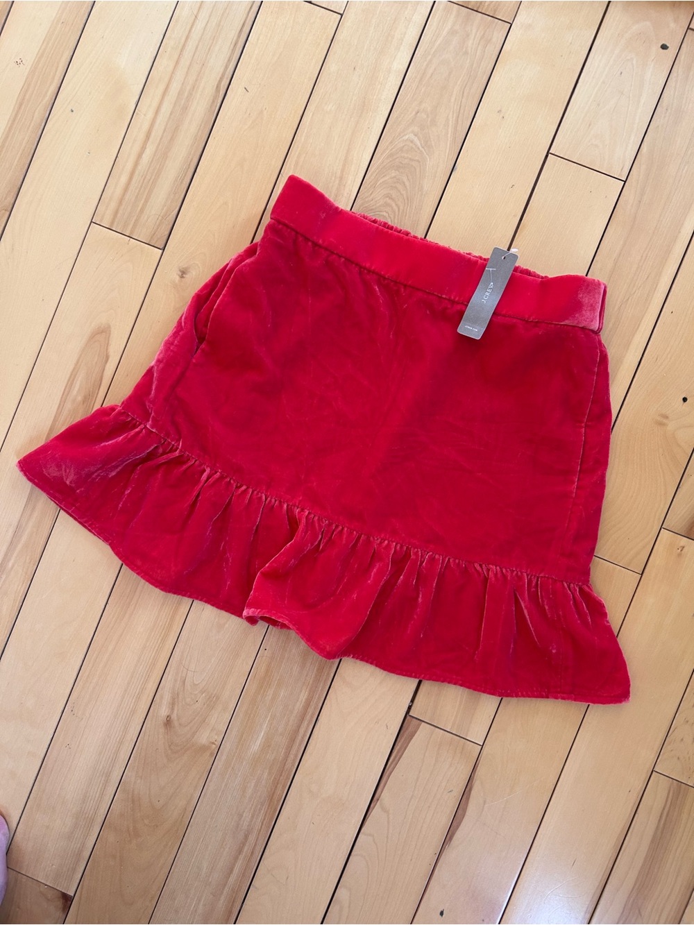 NWT J.Crew Velvet Ruffle Mini Skirt - Picture 2 of 10